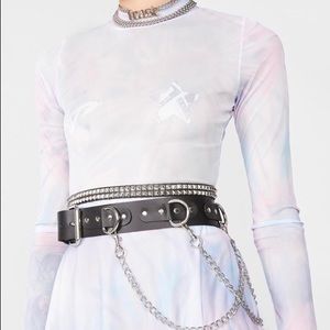 TIE DYE MESH SKATER DRESS